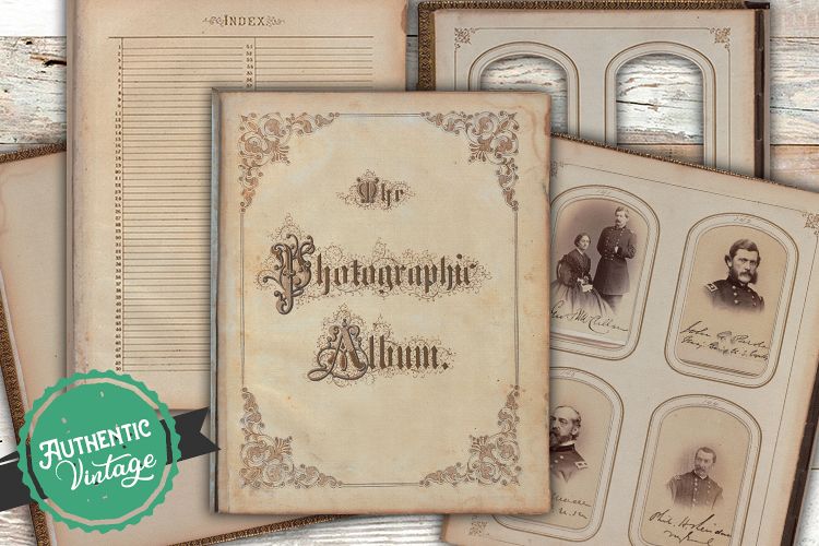 Victorian Era Antique Album Pages Photos Frames - Scrapbook example image 1