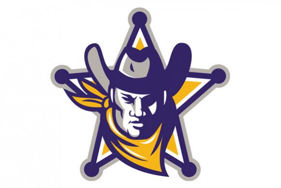 Sheriff Cowboy Star Badge Retro example image 1