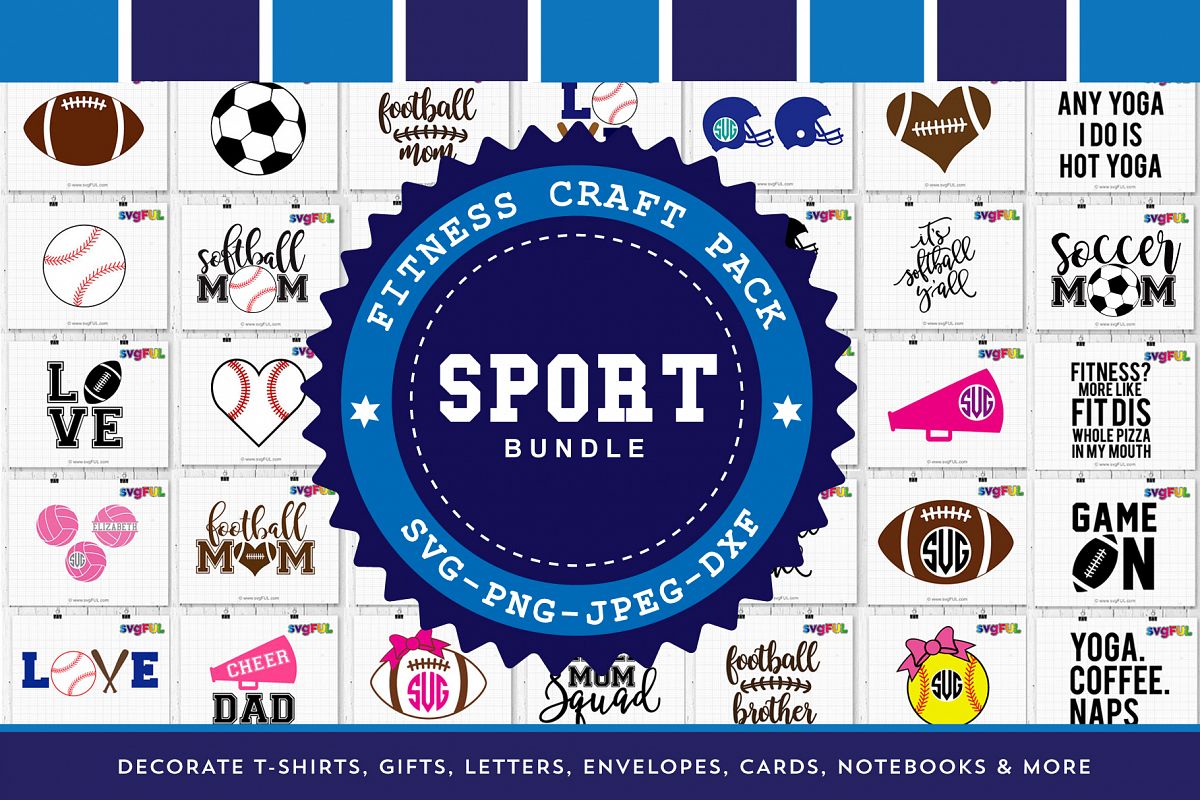 Sports Craft Bundle Svg Clipart Dxf Printables example image 1