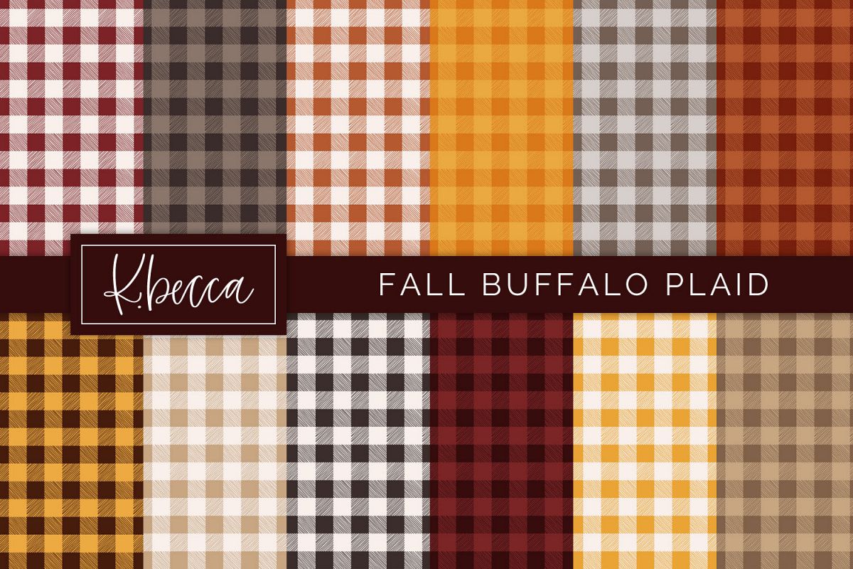 Fall Buffalo Plaid Background Patterns Seamless