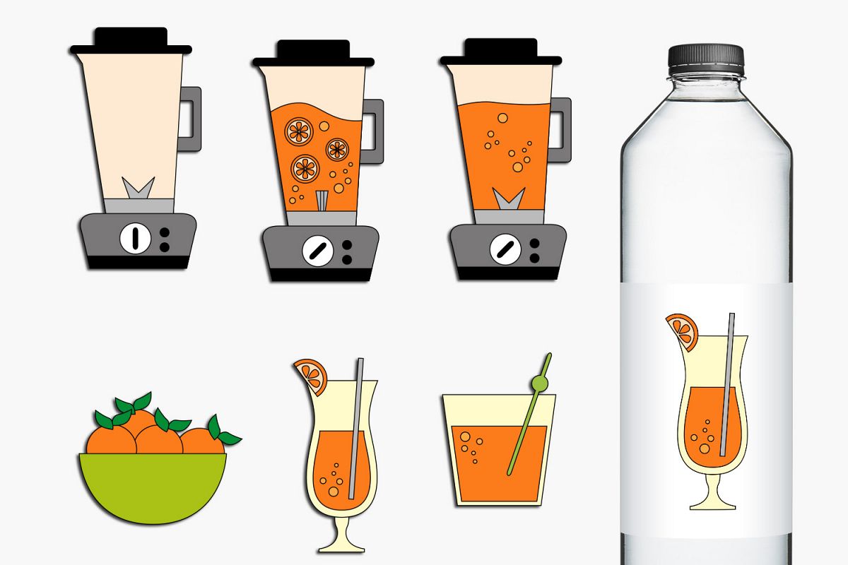 Blender and Orange Juice Clip Art Illustrations example image 1