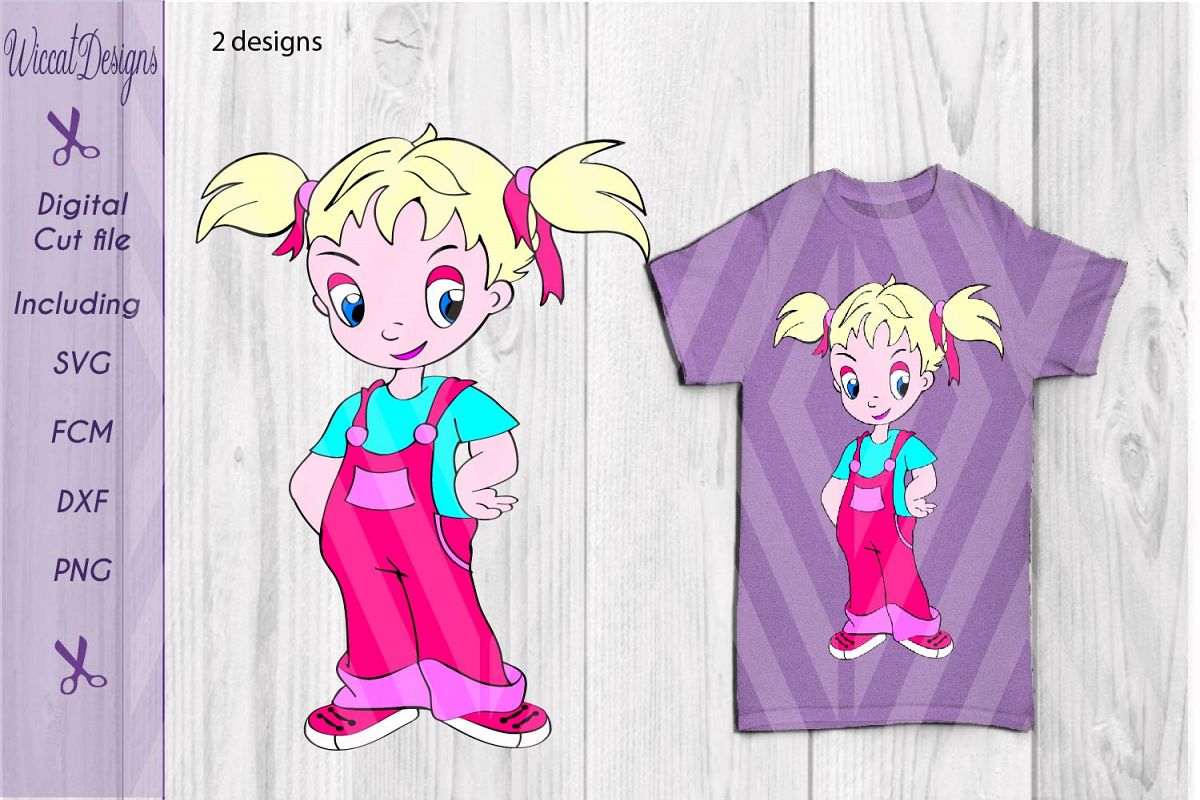 Little Girl svg, character girl svg, Farm girl svg, Vinyl cut file, Sassy girl svg, example image 1