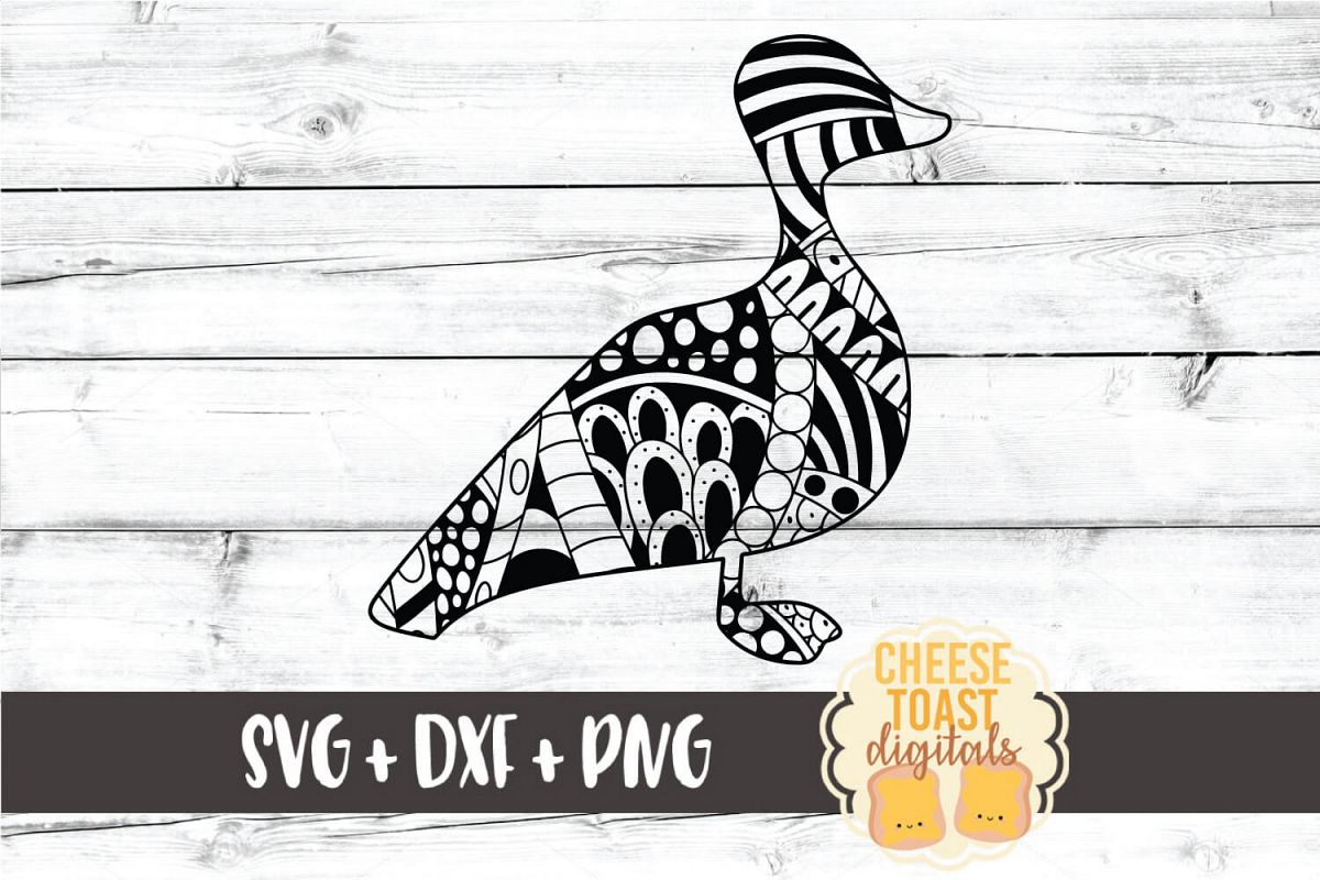 Duck Zen Doodle Art Animal Svg Png Dxf Files - 