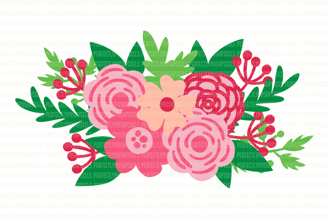 Floral Swag SVG Files Flower SVG Files Floral Cut Files Digital Vector Printable Clipart DXF EPS PNG JPG Cut Files Digital Circuit Design Files Silhouette Cameo Cut Files Commercial Use example image 1