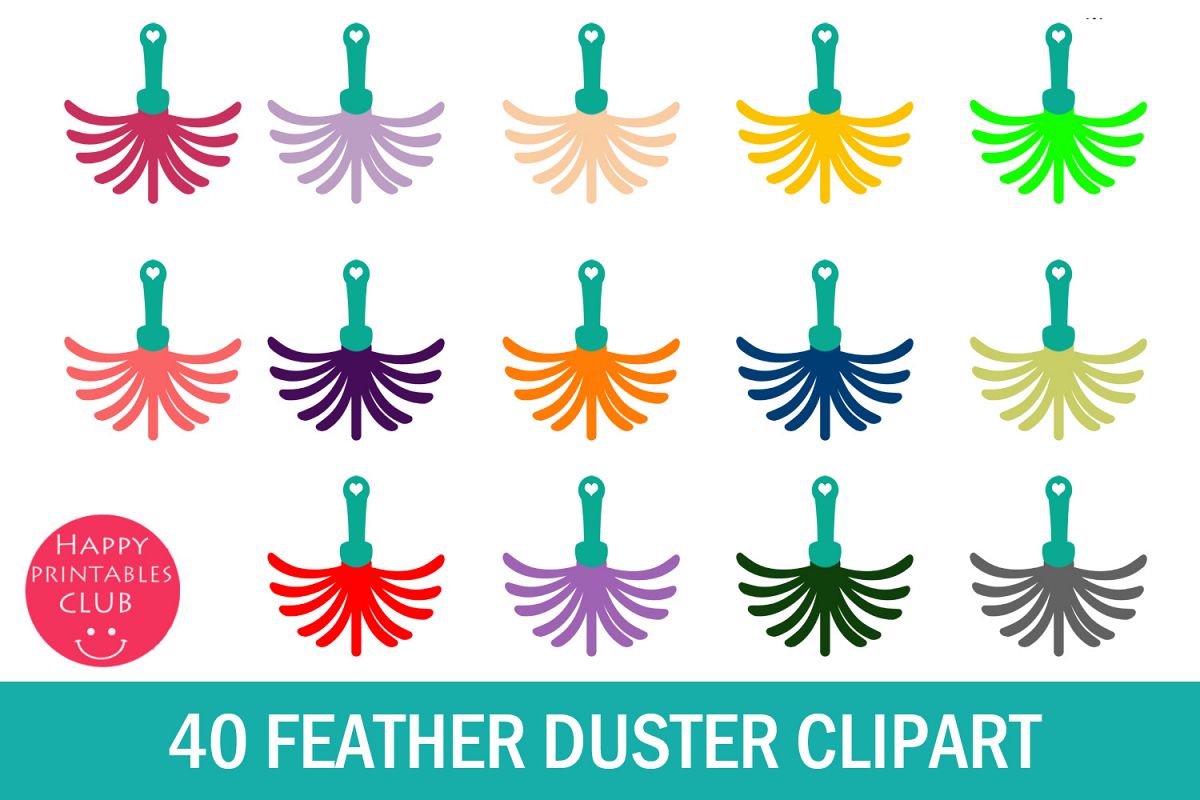 40 Feather Duster Clipart- Duster Clipart- Dust Cleaner PNG example image 1
