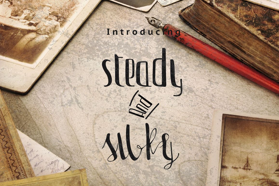 Steady & Silky Typeface + Extras example image 1