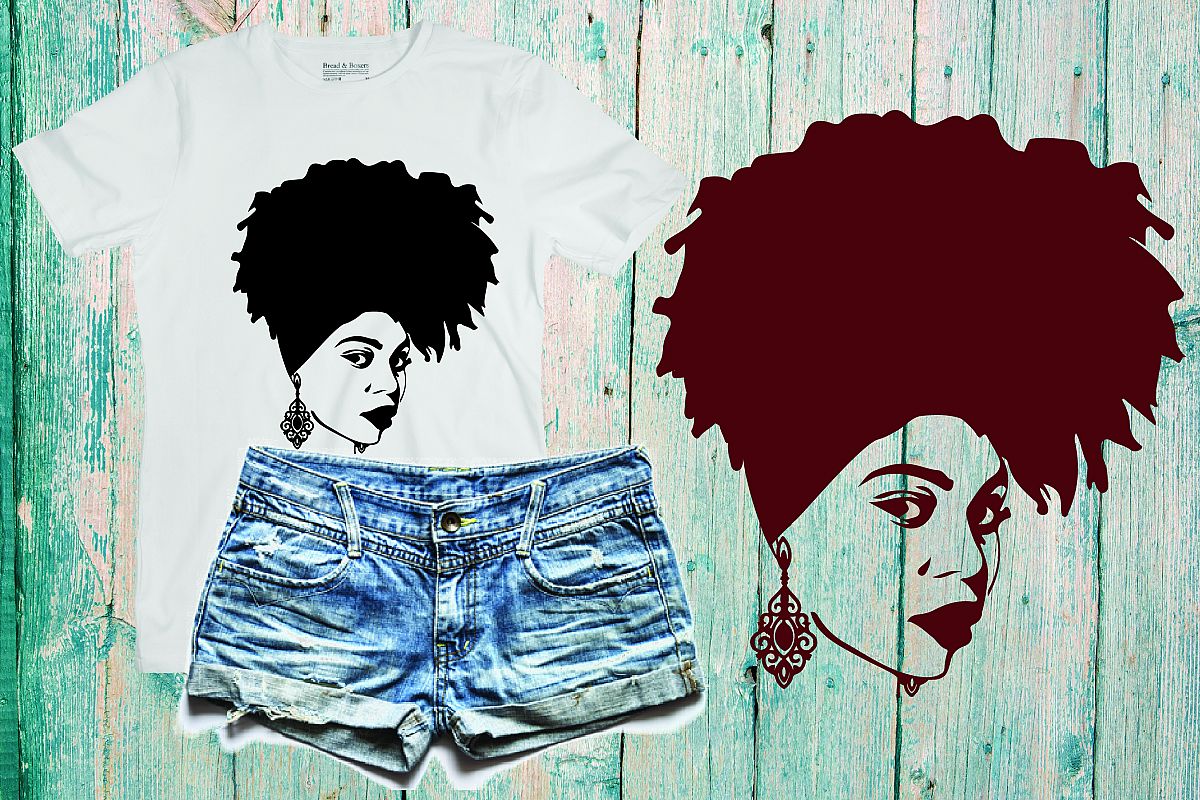 Download Black woman svg Natural Hair Svg Afro svg,black woman 235SV (120120) | SVGs | Design Bundles