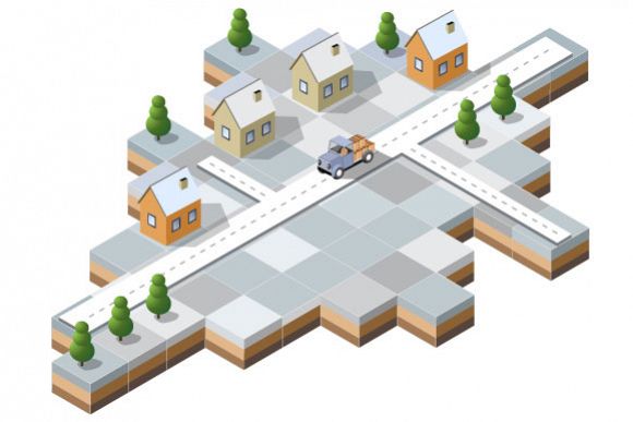Vector Christmas town example image 1