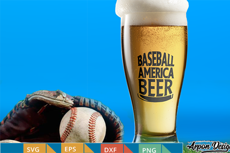 Baseball american, beer sticker example image 1