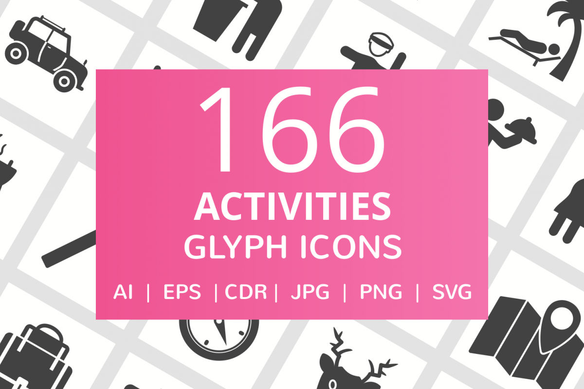 166 Activities Glyph Icons example image 1