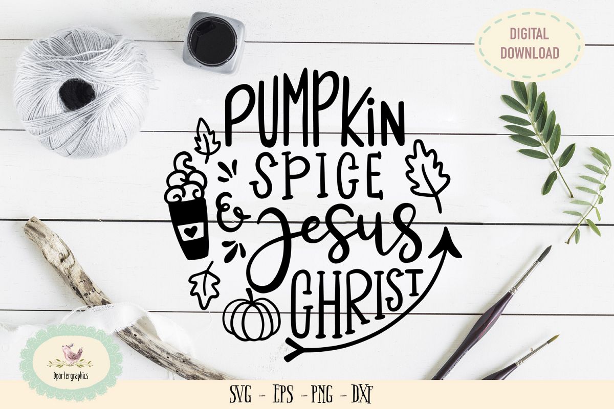 Pumpkin spice Jesus Christ SVG PNG fall wood sign example image 1