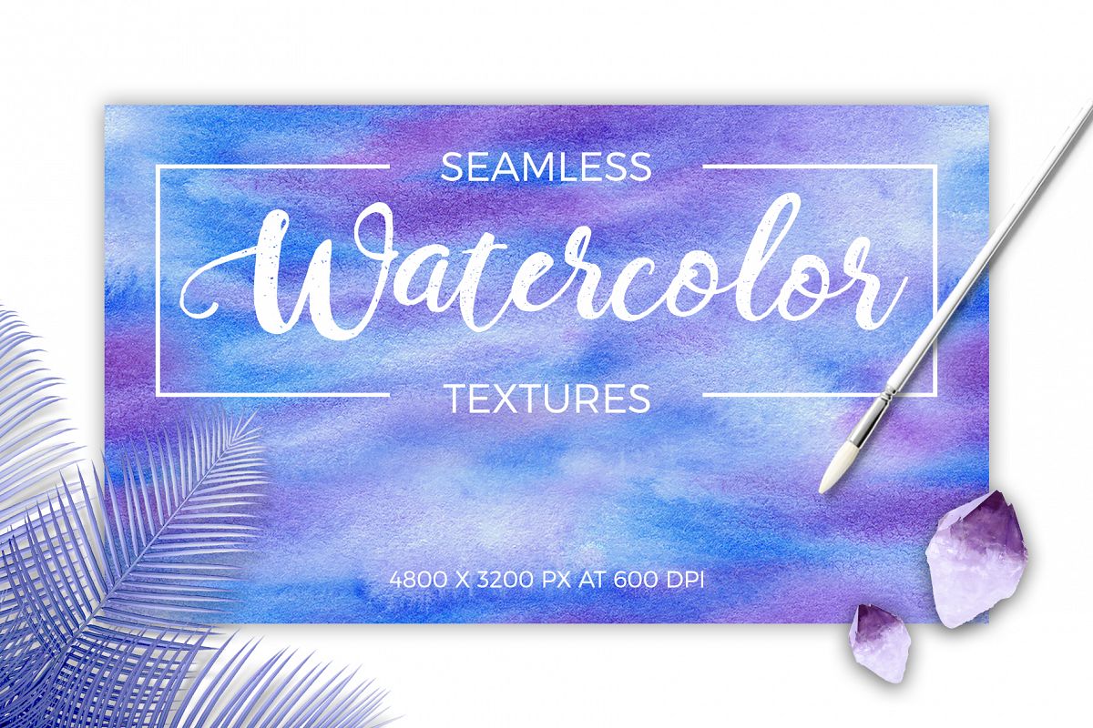 Watercolor Hand Drawn Seamless Textures example image 1