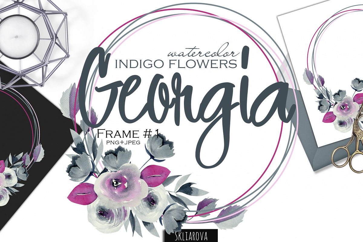 Georgia. Indigo frame #1. example image 1