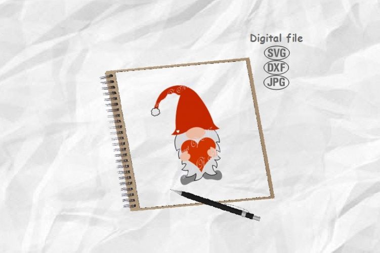 Gnome Svg, Valentine Gnome Svg, Valentine Day Svg example image 1