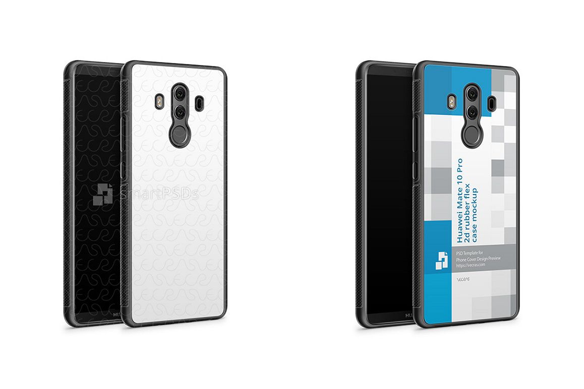 Huawei Mate 10 Pro 2d RubberFlex Case Design Mockup 2017 example image 1