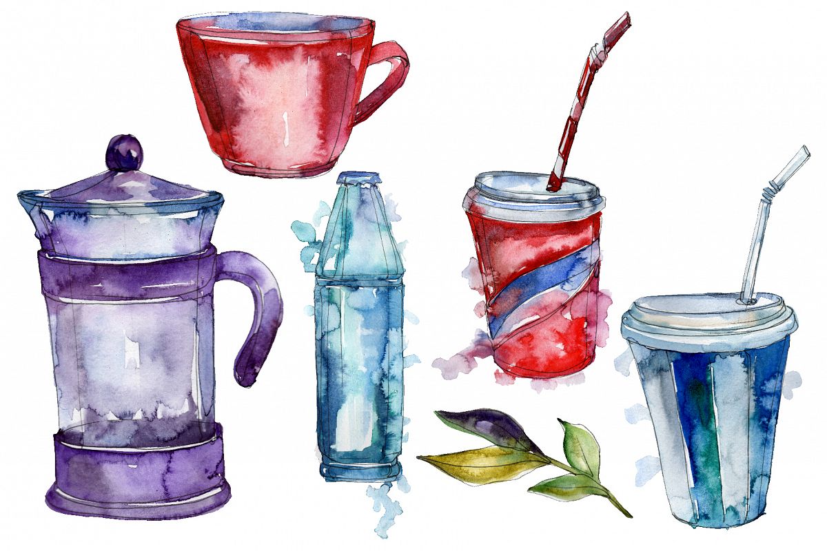 Drinks tea ceremony Watercolor png example image 1