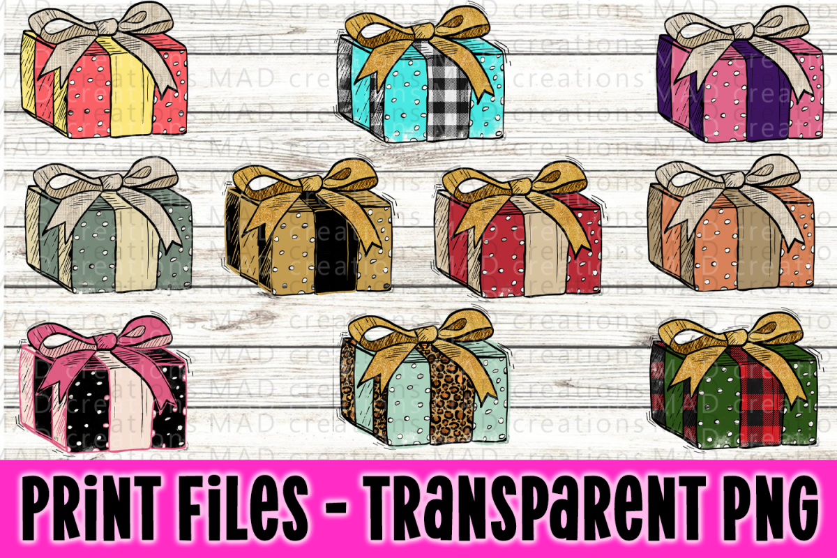 10 Christmas Present Gift Bundle - Print Files example image 1