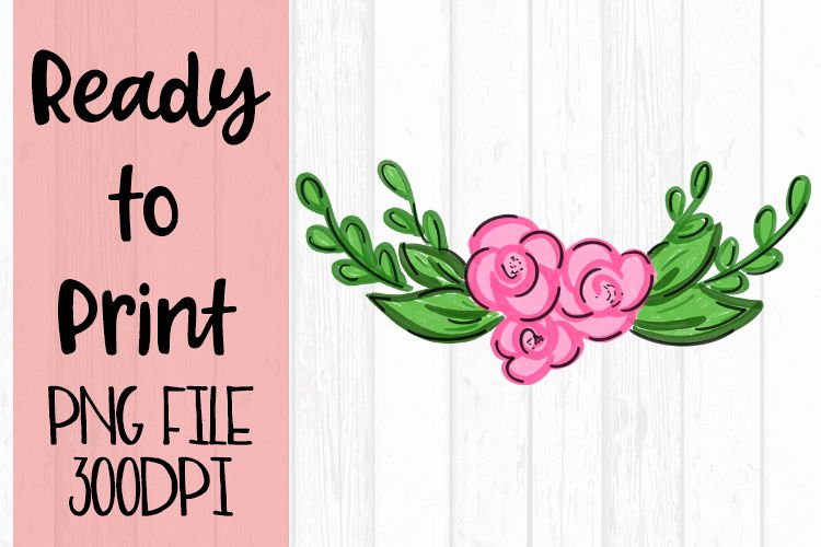 Pink Flower Swag Ready to Print example image 1