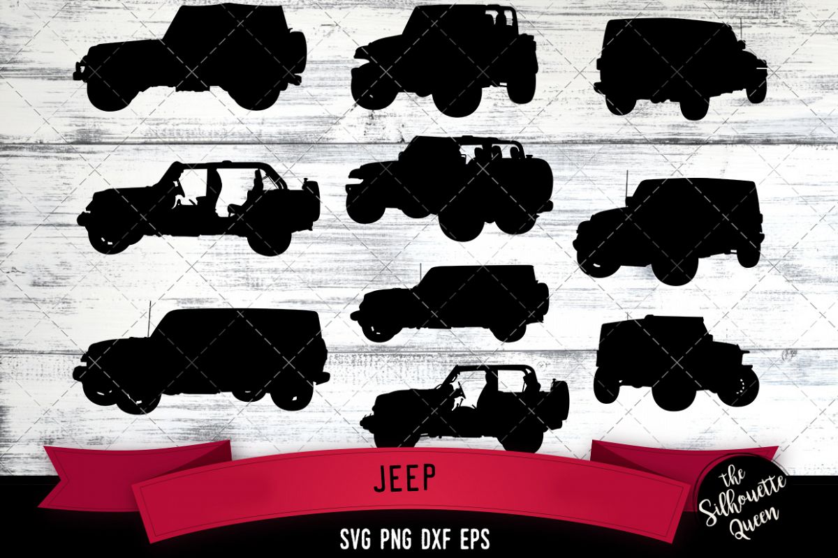 Jeep svg file, auto svg cut file, silhouette studio example image 1