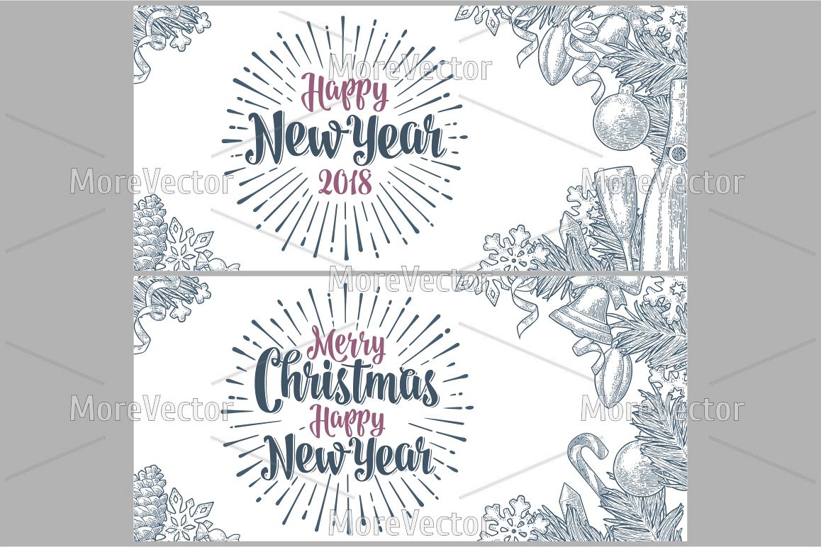 Merry Christmas Happy New Year poster example image 1