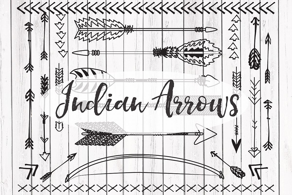 Vector Indian arrows clipart example image 1