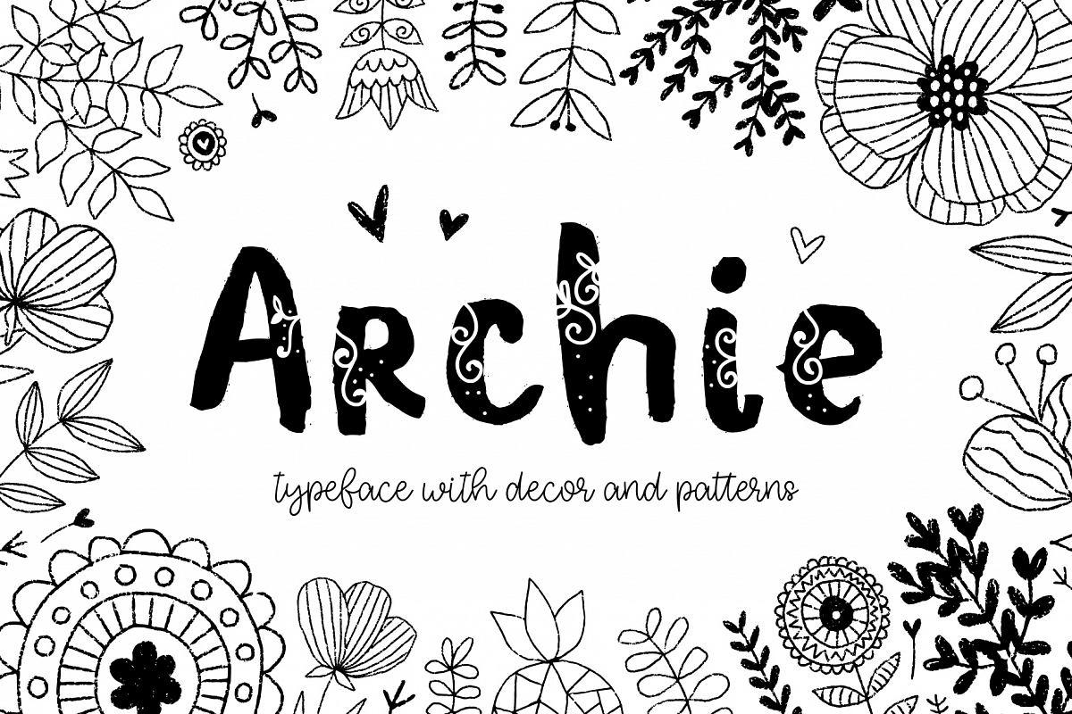 Archie typeface with Clipart example image 1