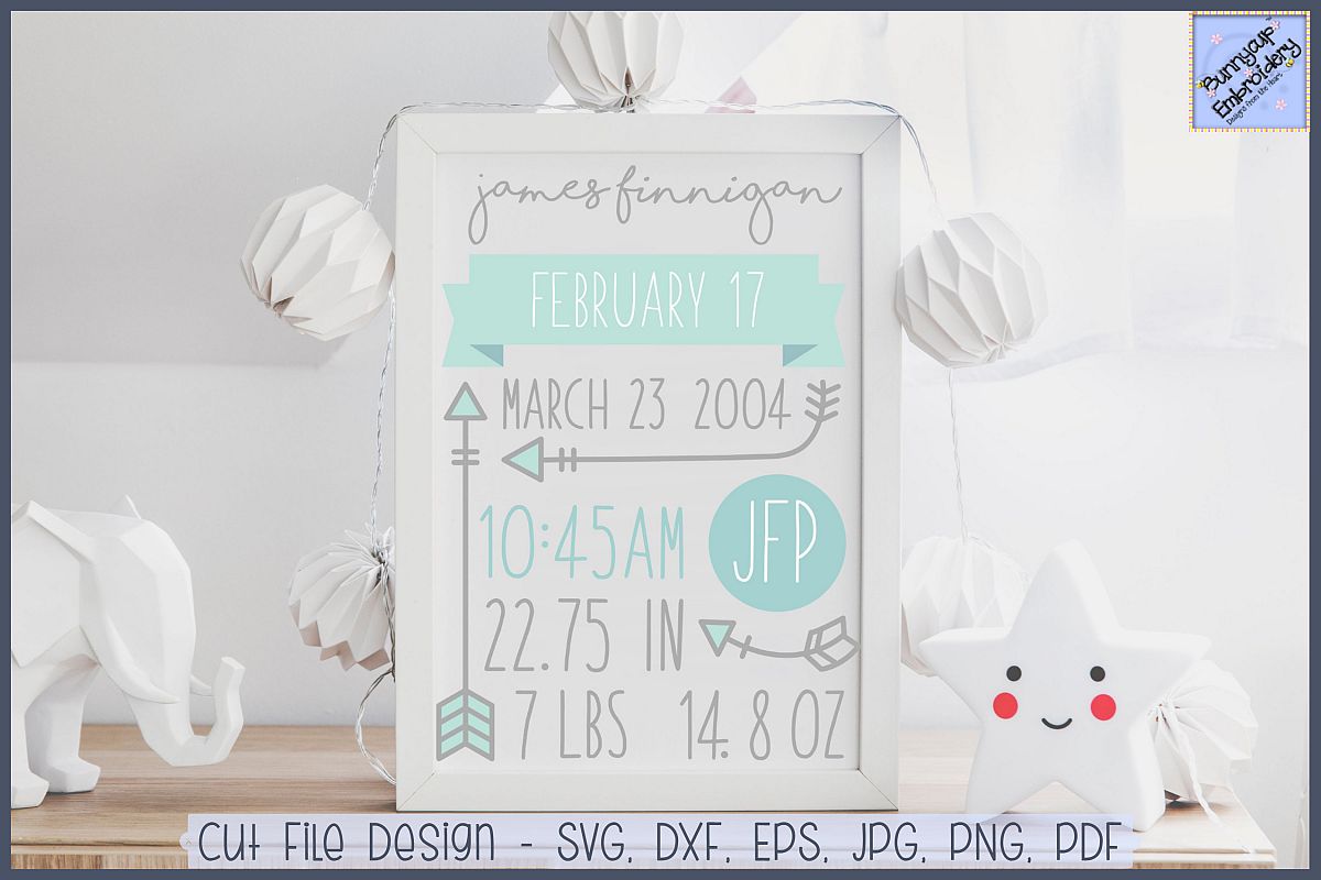 Download Modern Birth Announcement - SVG, Clipart, Printables