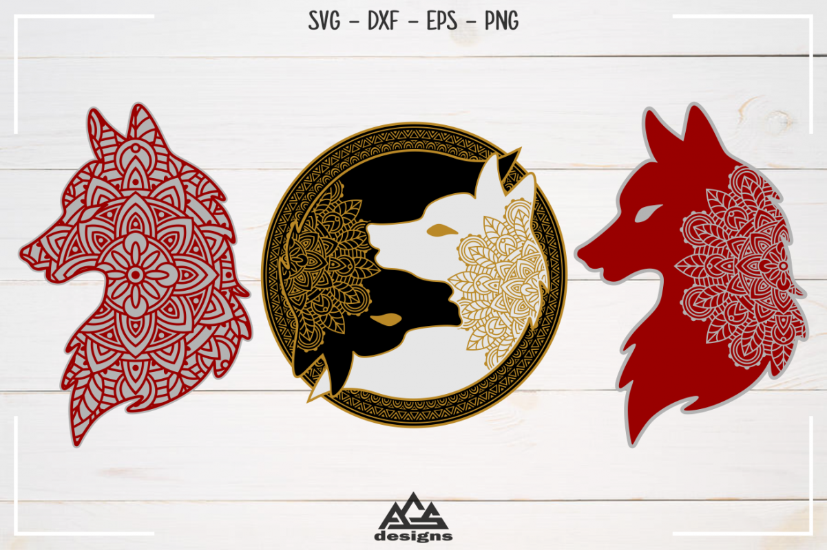 Download Wolf Mandala Art Svg Design