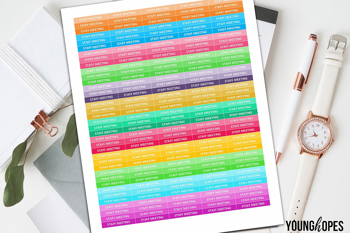 Staff Meeting Planner Stickers-Teacher Planner Stickers example image 1