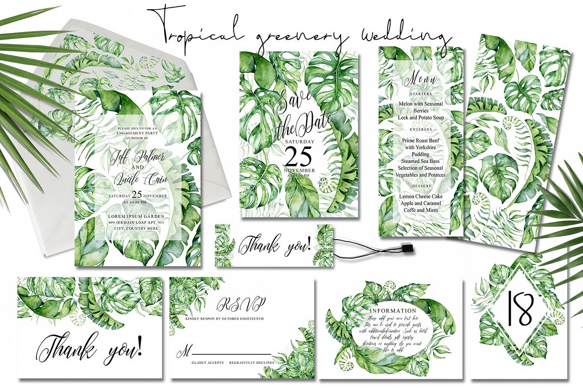 Tropical Greenery Wedding Suit example image 1