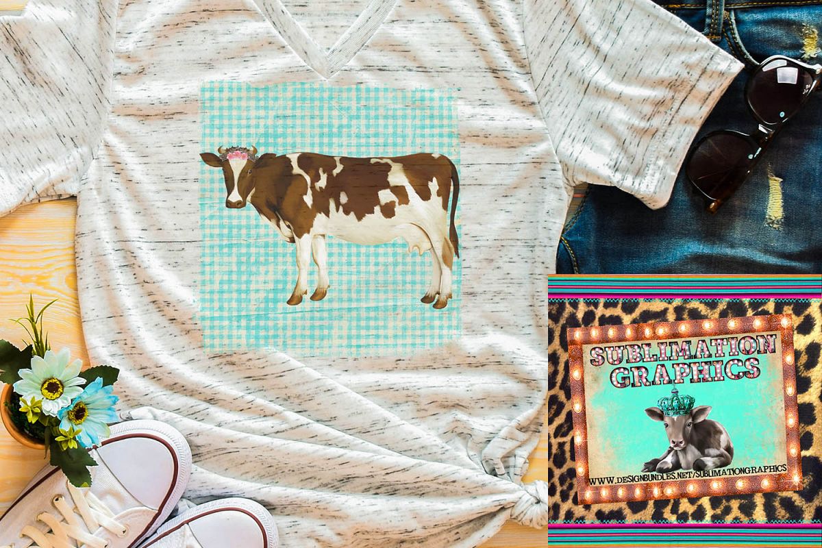 Cow With Tiara Sublimation Digital Download example image 1