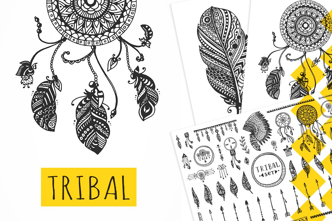 TRIBAL Vector Elements Collection example image 1