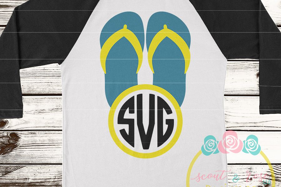 Flip Flip Monogram Frame SVG DXF PNG example image 1