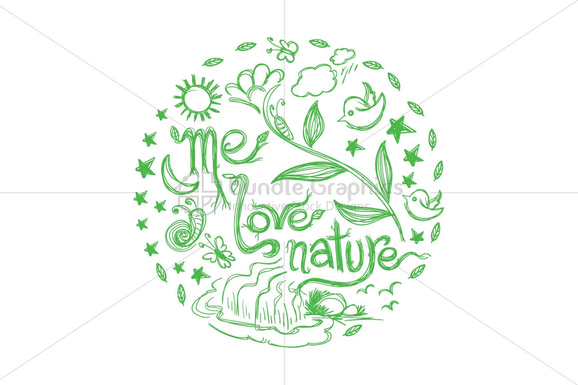Me Love Nature - Scribble Textual Design Composition example image 1