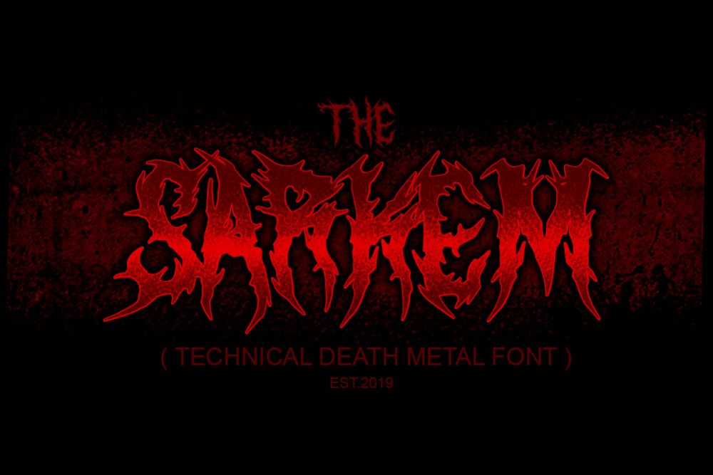 SARKEM TECHNICAL DEATH METAL FONT example image 1