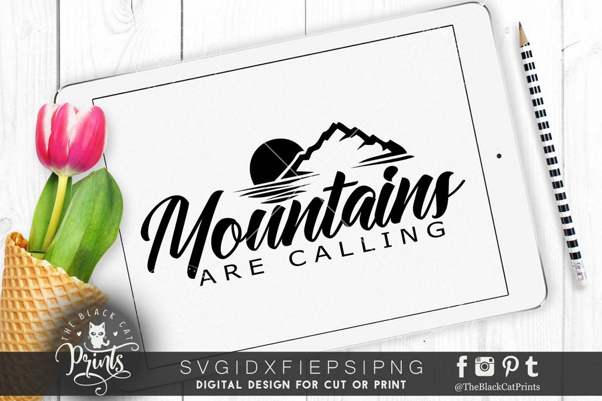 Mountains are calling SVG PNG EPS DXF example image 1