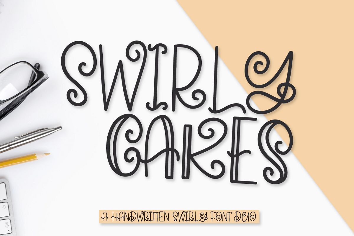 Swirly Cakes - A Handwritten Swirly Font Duo example image 1