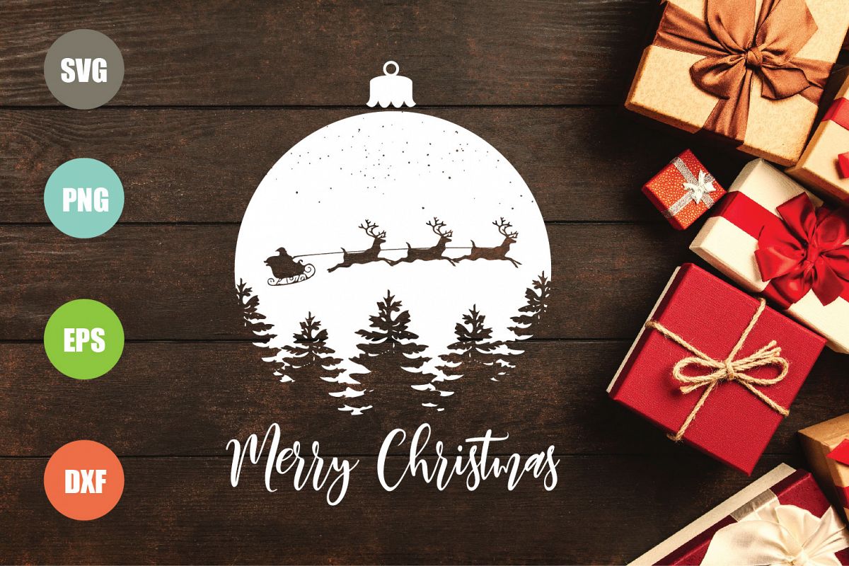 Merry Christmas SVG, Christmas Ornament SVG example image 1