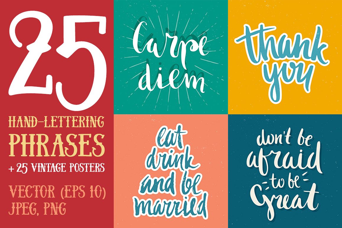 25 Hand Lettering Phrases & Posters example image 1