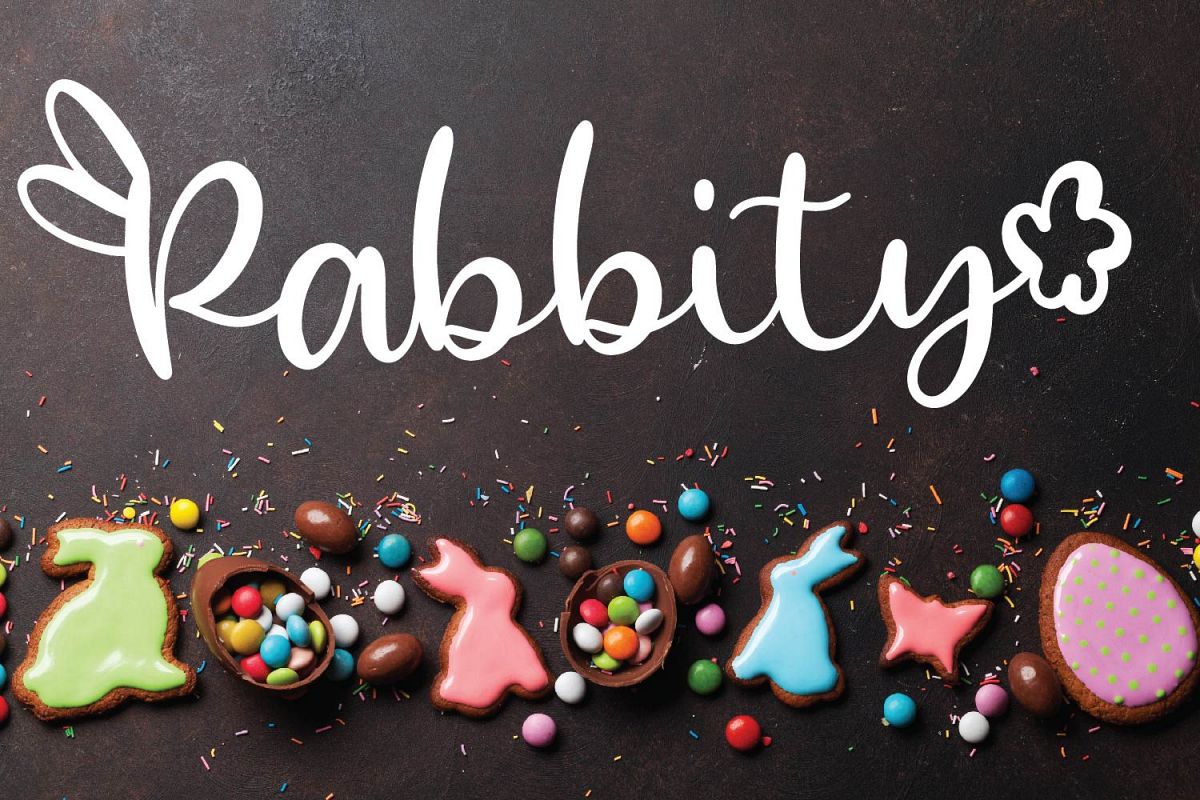 Rabbity - A Spring Font With Ears & Cotton Tails example image 1
