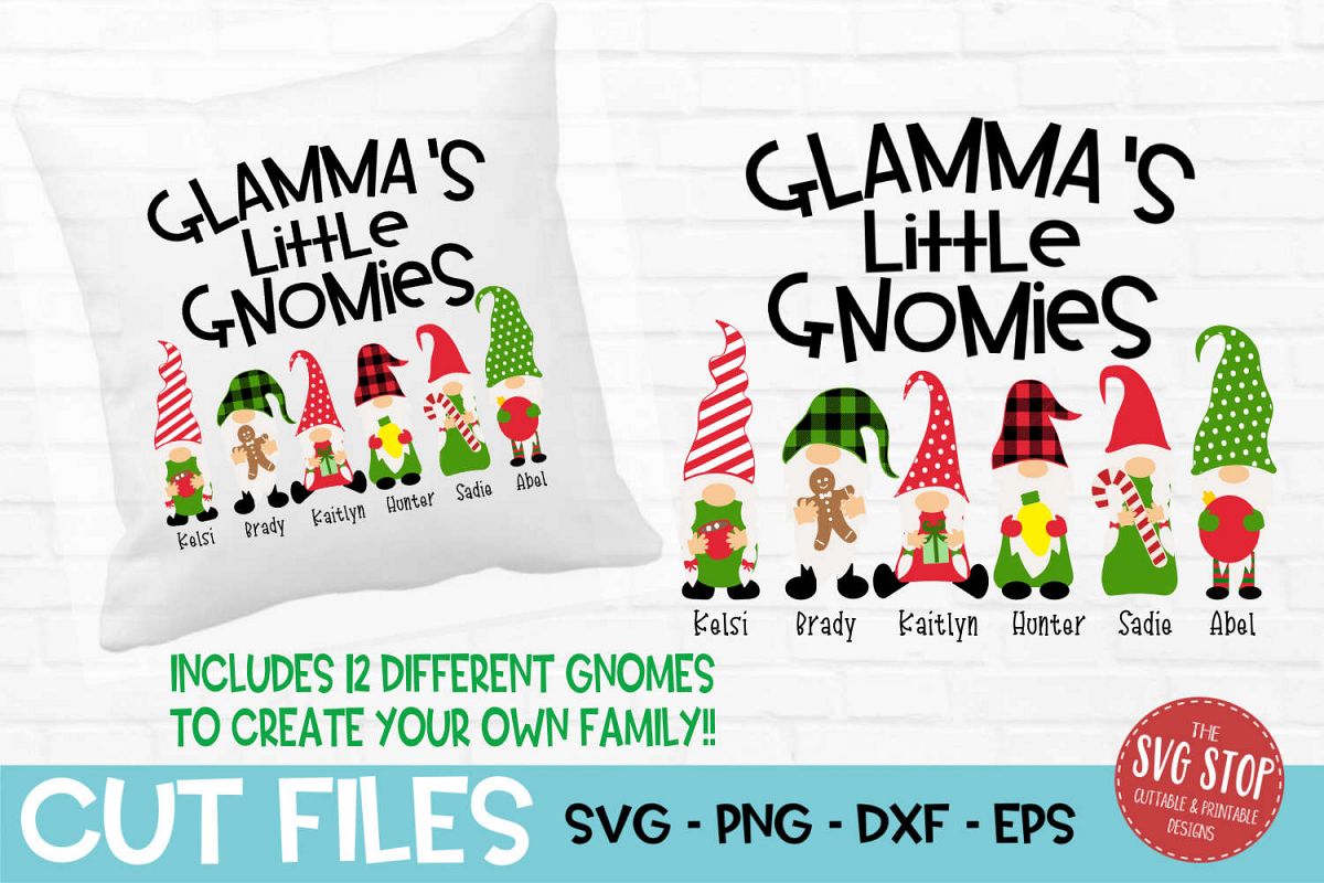 Glamma's Little Gnomies Christmas SVG, PNG, DXF, EPS example image 1
