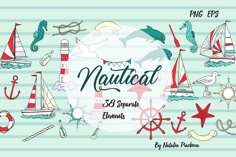 Nautical Elements with Ships example image 1