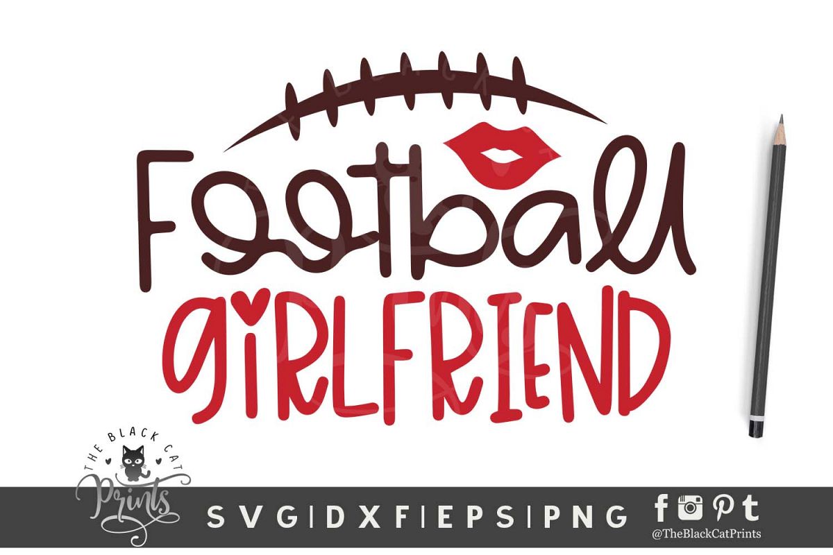 Football Girlfriend SVG DXF EPS PNG Football girl cut file example image 1