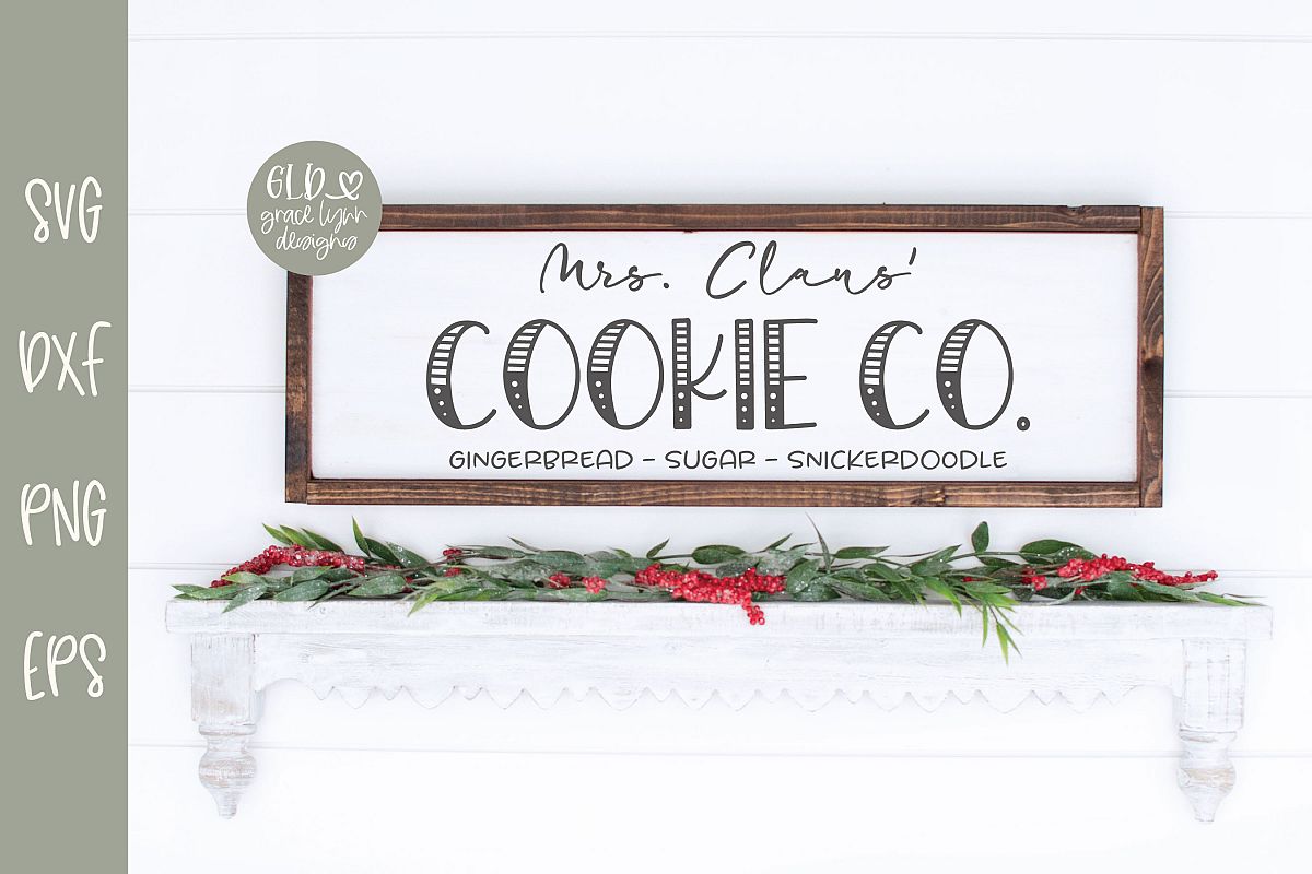 Download Mrs. Claus' Cookie Co. - Christmas SVG (311866) | Cut ...