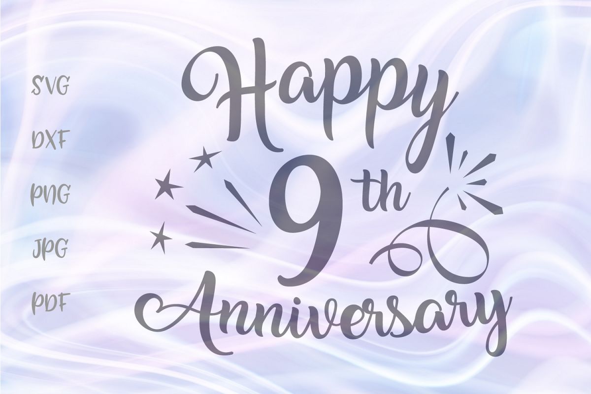 Happy 9th Anniversary Nine Year Pottery Copper Wedding Sign example image 1