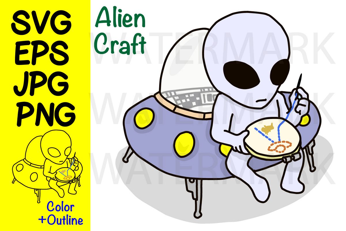 Alien Craft- SVG-EPS-JPG-PNG example image 1