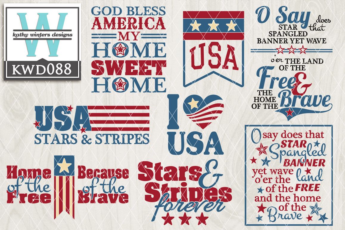 Patriotic Cutting File KWD088 example image 1