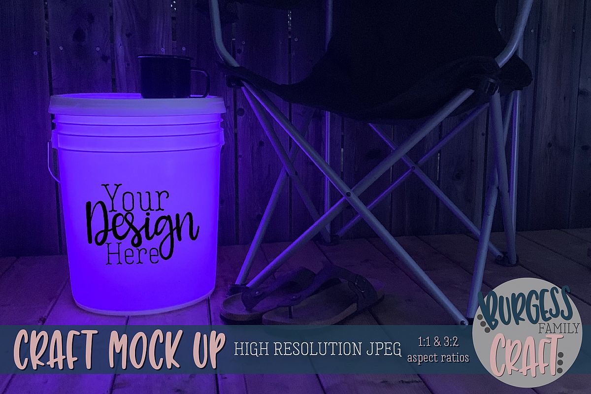 Bucket light table purple Craft mock up|High Resolution JPEG example image 1