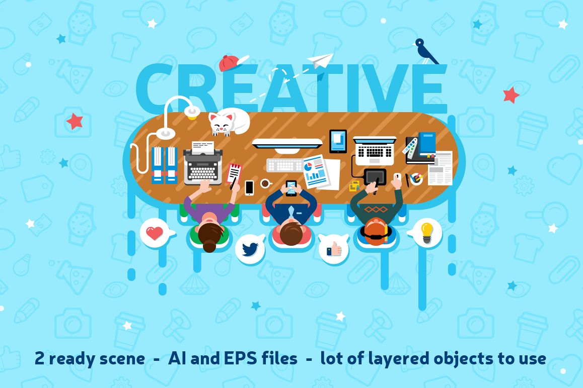 Office Workspace Scene Creator example image 1