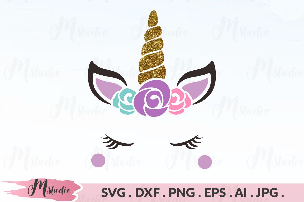 Download Unicorn face floral svg (168095) | Cut Files | Design Bundles